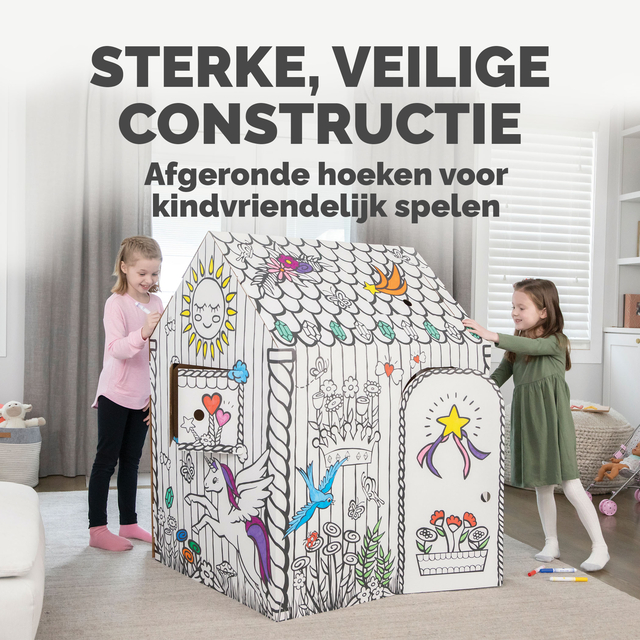 Kartonnen speelhuis XL Eenhoorn Bankers Box Play inkleurbaar