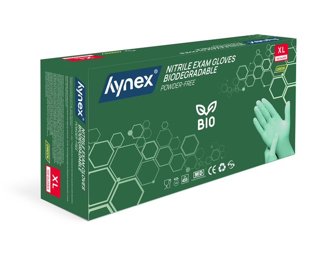Handschoen Hynex nitril Bio XL groen 3.5gr 100 stuks
