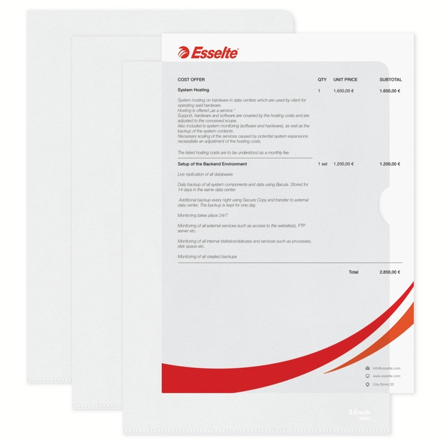 Insteekmap L-model Esselte standaard copy safe PP A4 transparant 100 stuks