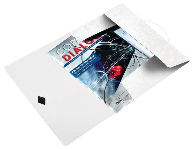 Elastomap Leitz WOW A4 3 kleppen PP wit
