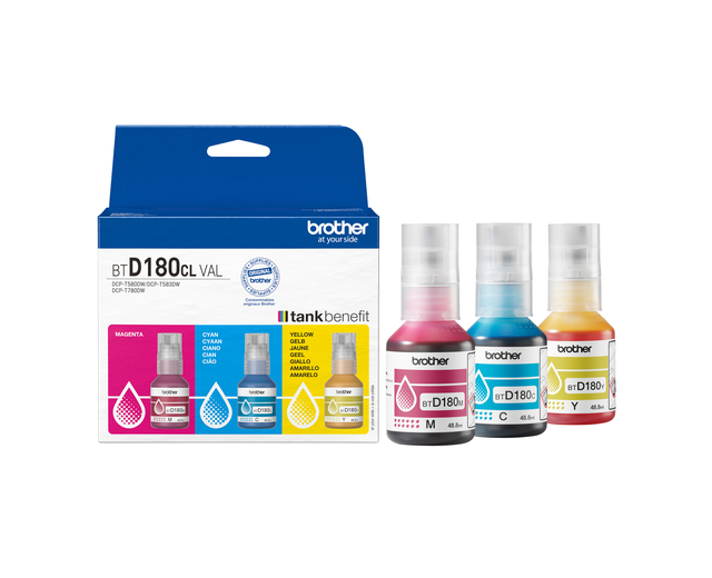Navulinkt Brother BT-D180CLVAL 3 kleuren