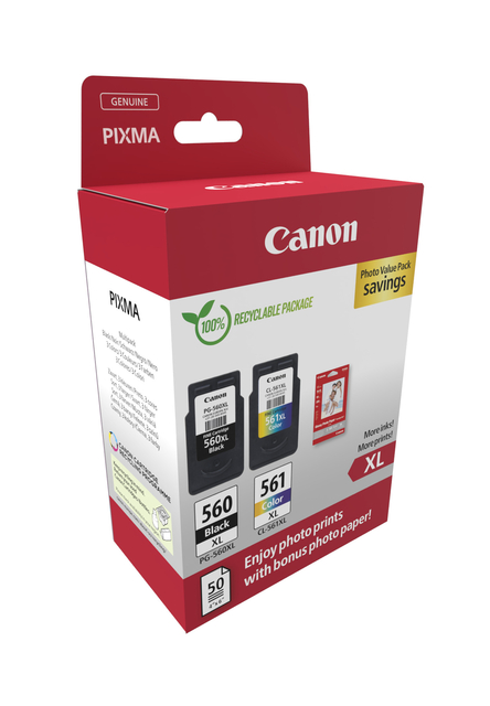 Inktcartridge Canon PG-560XL CL-561XL + papier