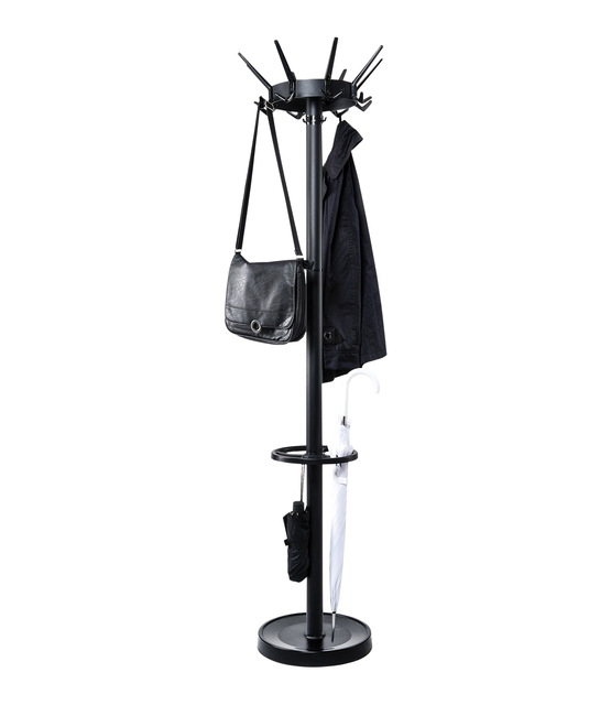 Kapstok MAUL Caligo staand 175cm 32 haken zwart RAL9004