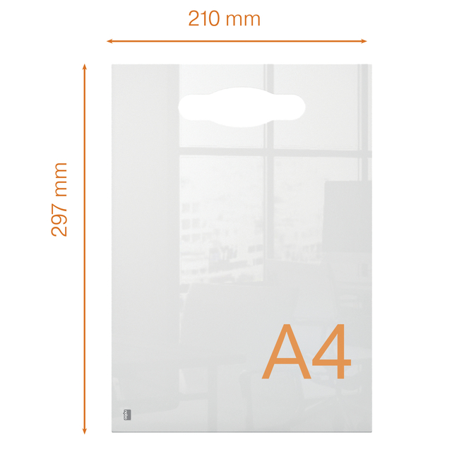 Notitiebord Nobo transparant acryl met handgreep A4
