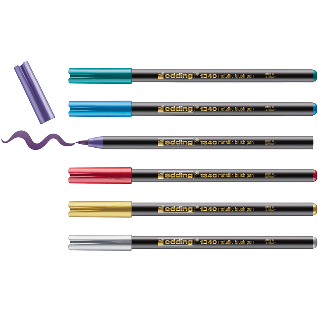 Brushpen edding 1340 metallic assorti set à 6 stuks