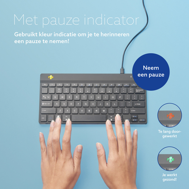 Toetsenbord R-Go Ergonomisch Compact Break QWERTY zwart
