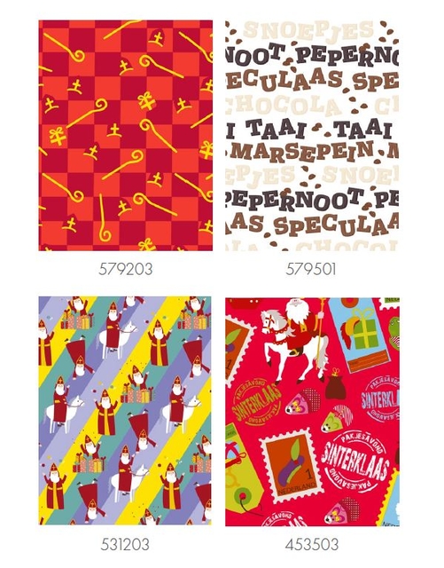 Inpakpapier Sint 200x70cm assorti
