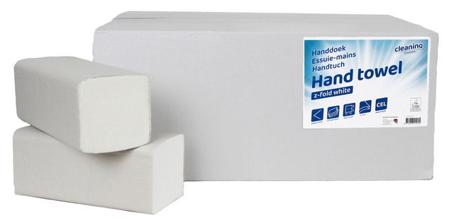 Handdoek Cleaninq H3 z-vouw 2-laags 240x210mm 20x160 vel wit