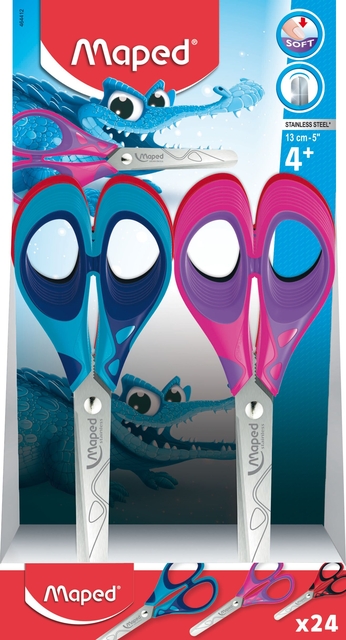 Schaar Maped Essentials Soft 13cm display á 24 stuks assorti