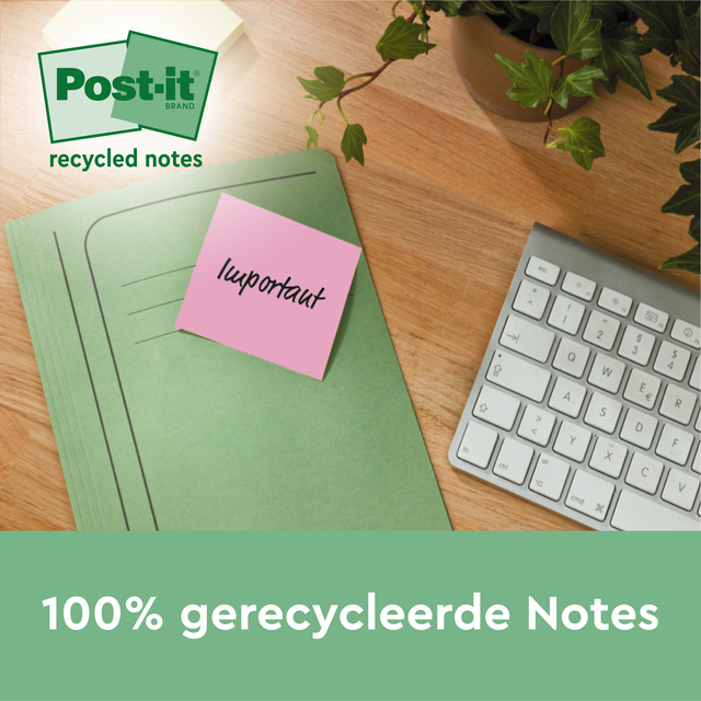 Memoblok 3M Post-it 654 RSSCOL 76x76mm assorti kleur 3+1 gratis