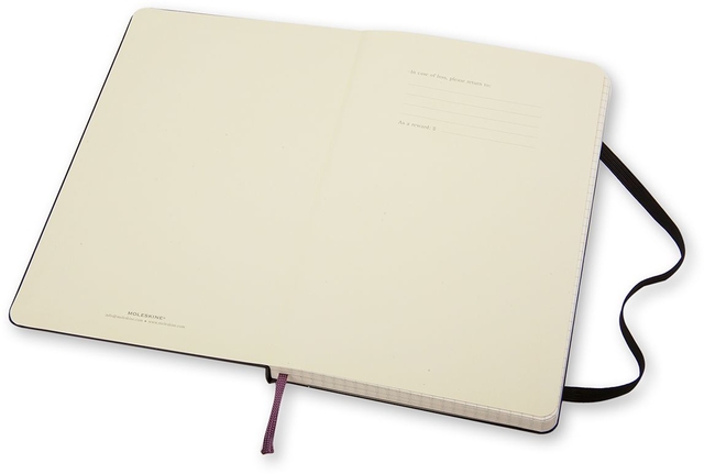 Notitieboek Moleskine large 130x210mm ruit 5x5 hard cover zwart