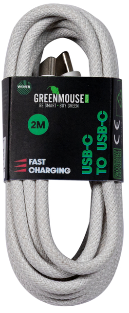 Kabel Green Mouse USB-C to USB-C data Woven 2m