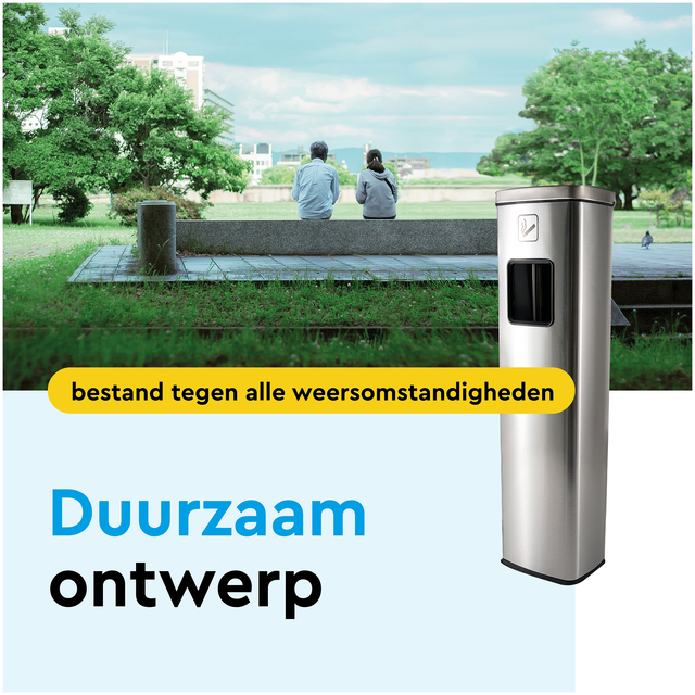 Afvalbak met asbak BRASQ 20 liter AT400 rvs