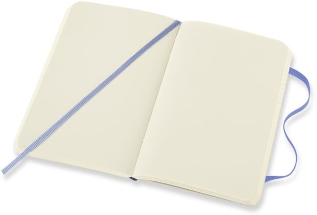 Notitieboek Moleskine pocket 90x140mm blanco soft cover hydrangea blue