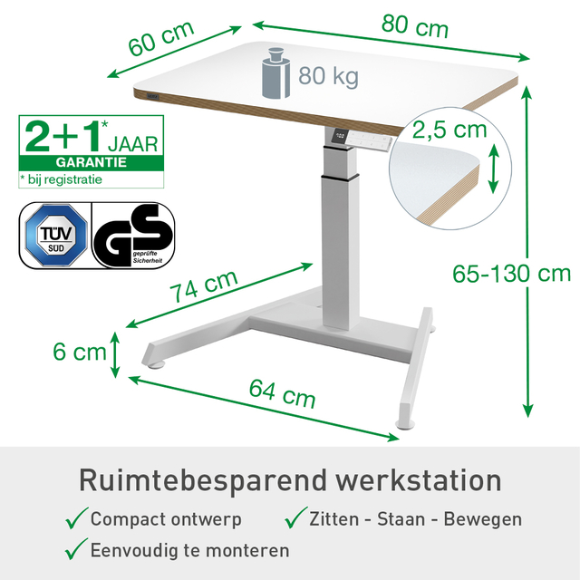 Ergo Elektrische thuiswerkplek set Leitz pakket 2