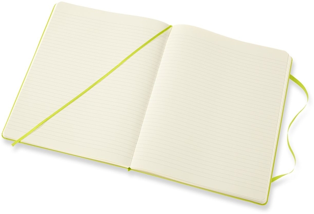 Notitieboek Moleskine XL 190x250mm lijn hard cover lemon green