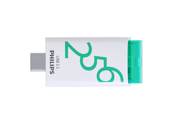 USB stick 3.2 Philips Click USB-C 256GB groen