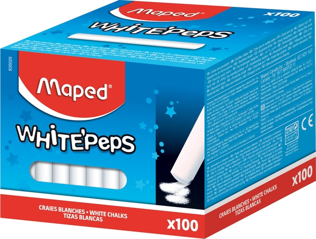 Schoolbordkrijt Maped White'Peps doos á 100 stuks wit