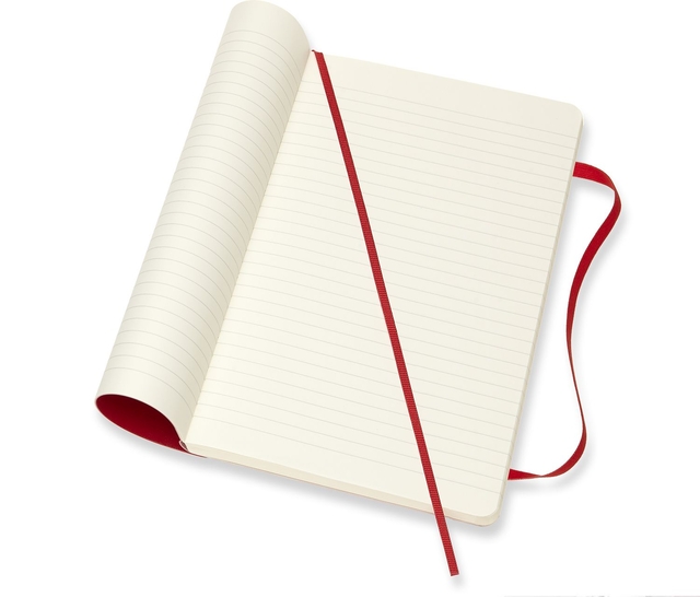 Notitieboek Moleskine large 130x210mm lijn soft cover scarlet red