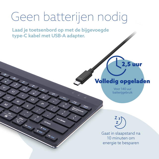 Toetsenbord R-Go Ergonomisch Compact Break QWERTY zwart