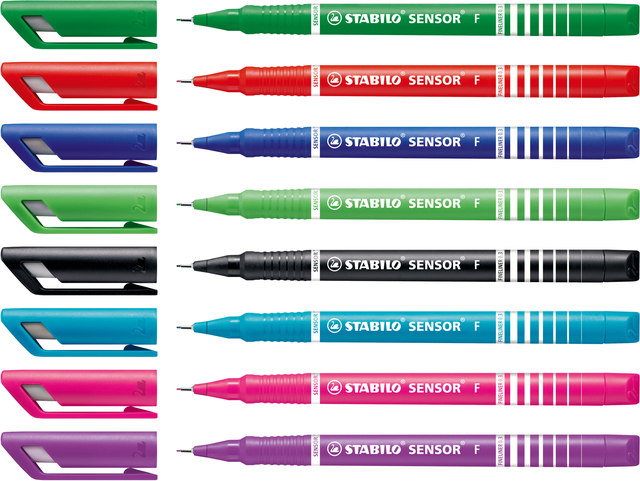 Fineliner STABILO Sensor 189/8 fijn assorti etui à 8 stuks