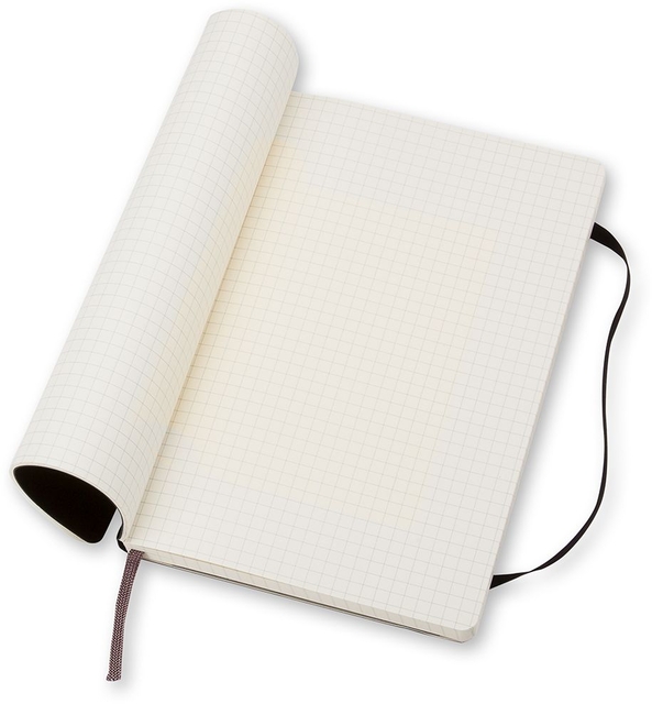Notitieboek Moleskine large 130x210mm ruit 5x5mm soft cover zwart
