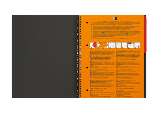 Spiraalblok Oxford International Activebook A4+ 160 pagina's ruit 5mm