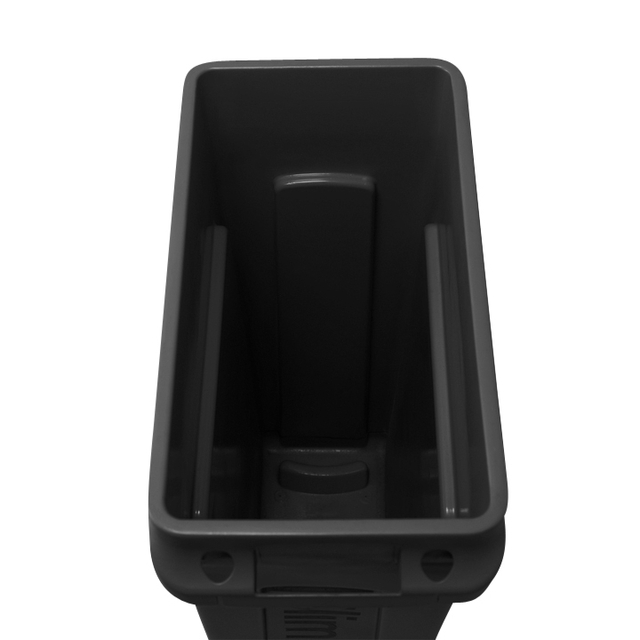 Afvalbak Rubbermaid Slim Jim Vented met luchtsleuven 60 liter zwart
