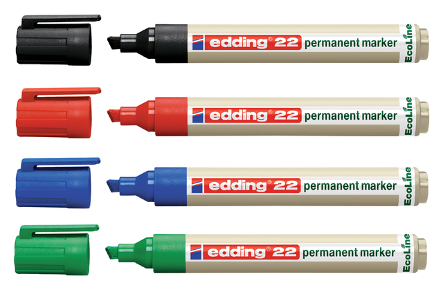 Viltstift edding 22 EcoLine schuin zwart 1-5mm