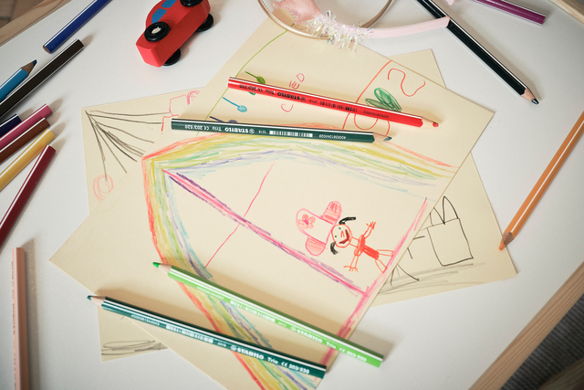 Kleurpotloden STABILO 203 Trio dik assorti kartonnen etui à 12 stuks