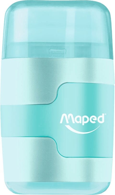 Puntenslijper Maped Connect 2gaats met gum display á 20 stuks pastel assorti