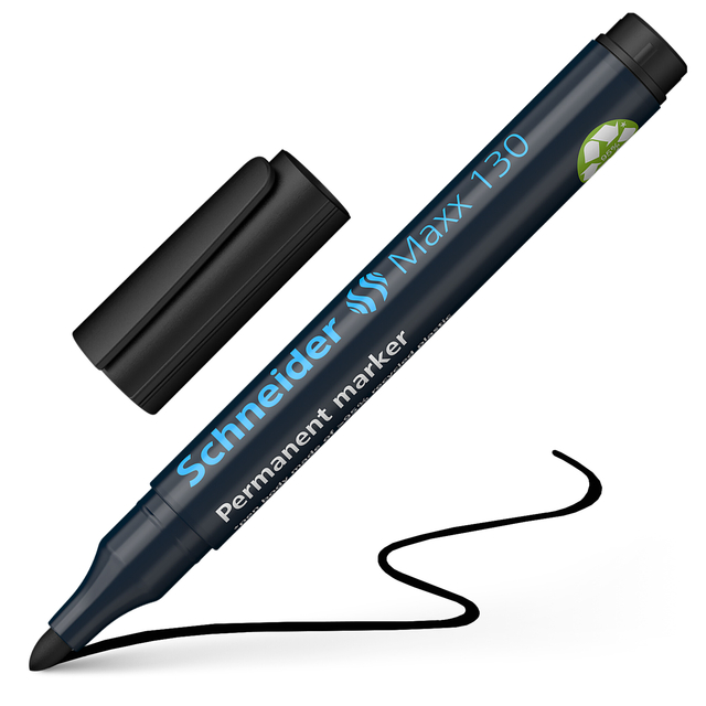 Permanent marker Schneider Maxx 130 rond 1-3mm zwart