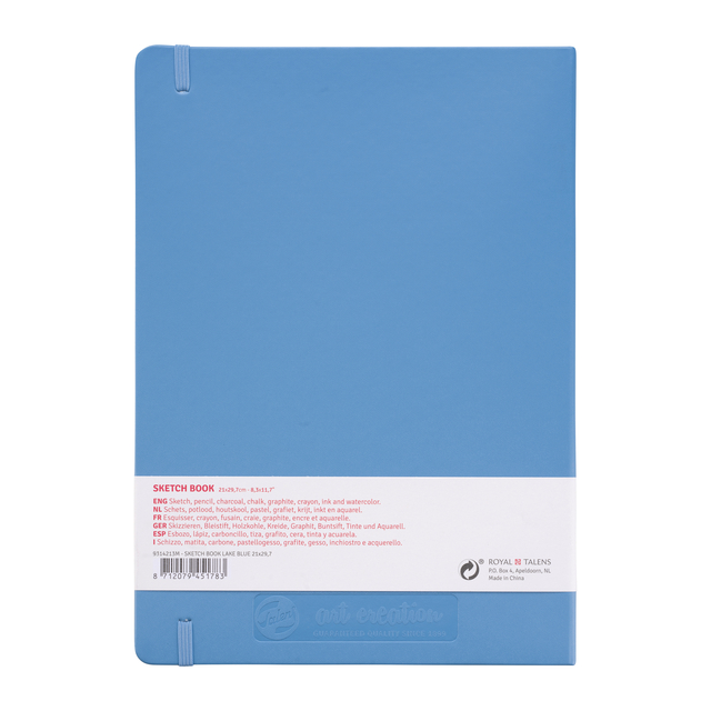 Schetsboek Talens Art Creation 80 witte vellen 140gr 210x300mm blauw