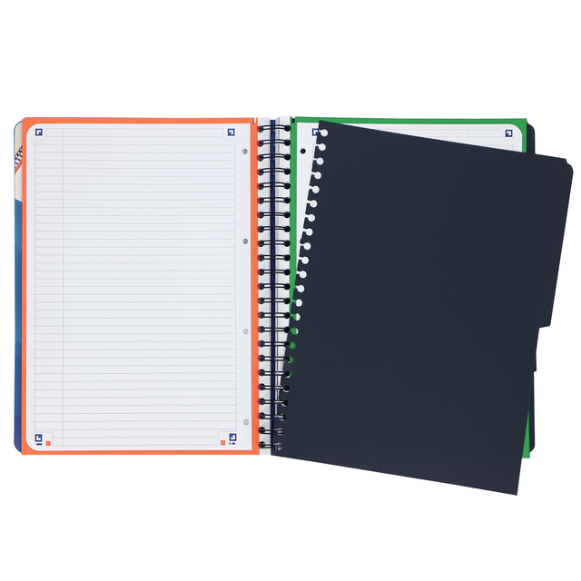 Projectboek Oxford School A4+ lijn 4-gaats 240 pagina's 80gr blauw