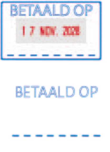 Woord-datumstempel Trodat Printy 4750 betaald op