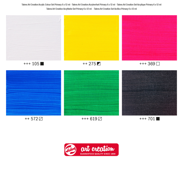 Acrylverf Talens Art Creation Primary 12ml set à 6 kleuren