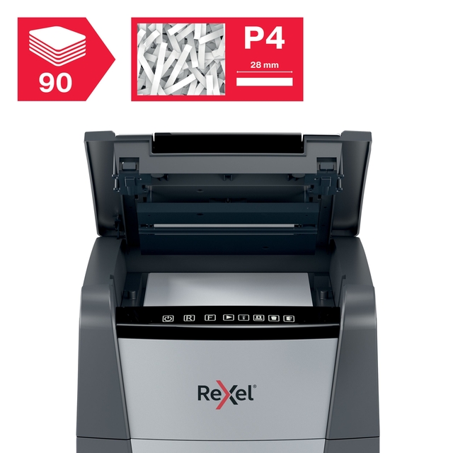 Papiervernietiger Rexel Optimum Auto+ 90X snippers 4x28mm