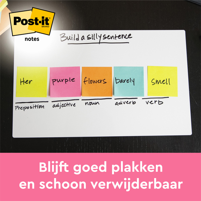 Memoblok 3M Post-it 655 76x127mm Energetic Colours 6 stuks
