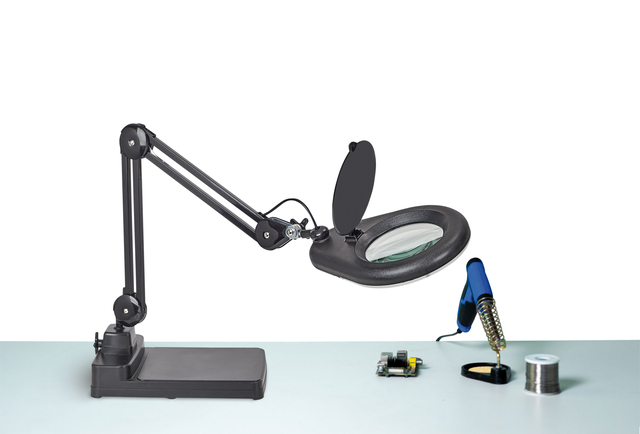Loeplamp MAUL Viso LED met voet zwart