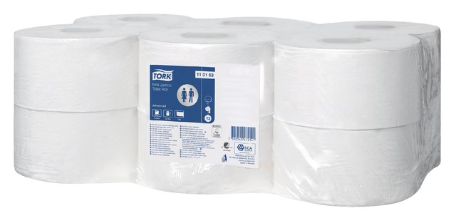 Toiletpapier Tork T2 Universal jumbo klein 1-laags 240m wit 110163