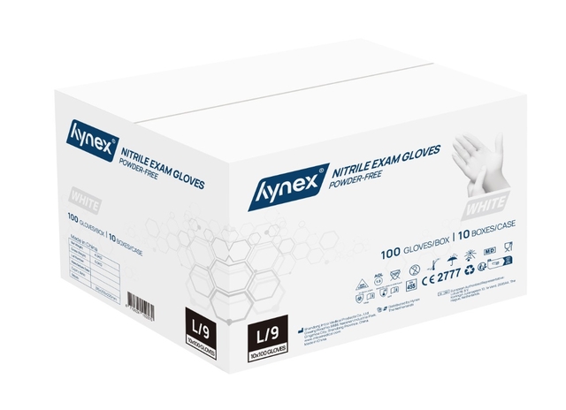 Handschoen Hynex nitril L wit 3.5g 100 stuks