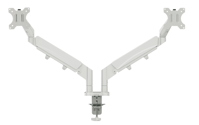 Monitorarm Leitz Ergo ruimtebesparend dubbel grijs