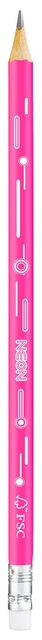 Potlood Maped Neon met gum pot à 72 stuks assorti