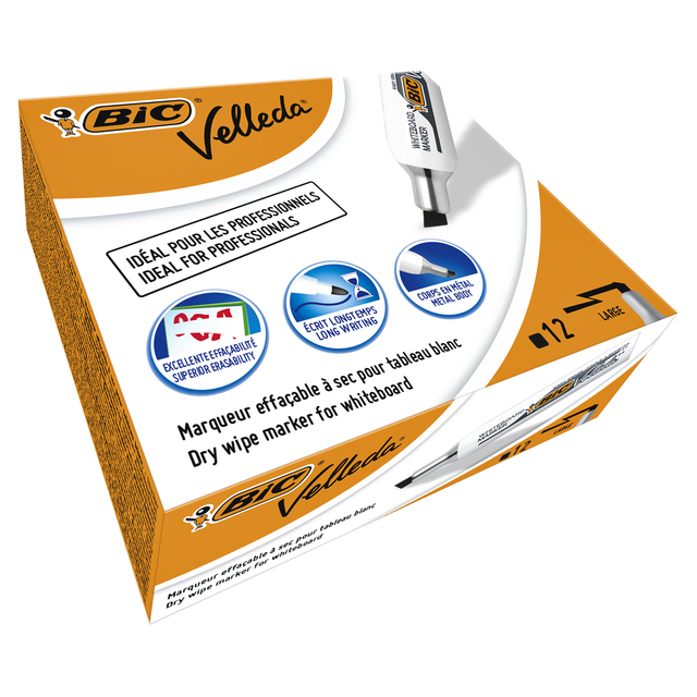 Whiteboardmarker Bic Velleda 1781 schuin large zwart