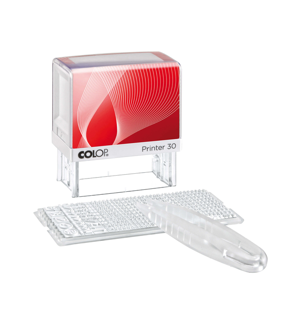 Tekststempel Colop Printer 30/1 letterset en pincet