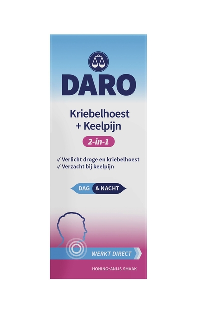 Hoestdrank Daro 2-in-1 kriebelhoest+keelpijn 150ml