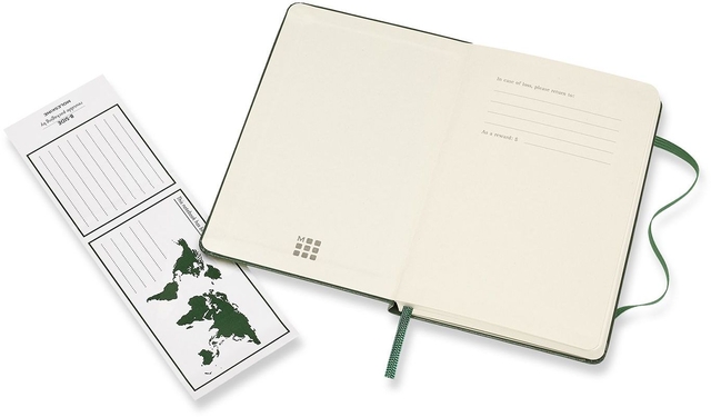 Notitieboek Moleskine pocket 90x140mm ruit 5x5mm hard cover myrtle green