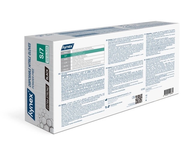Handschoen Hynex nitril S zwart 5gr extra sterk 100 stuks