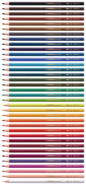Kleurpotloden STABILO 1624 aquacolor Arty assorti etui à 12 stuks