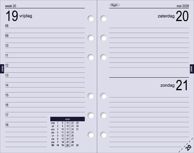Agendavulling 2027 Kalpa Senior 1dag/1pagina